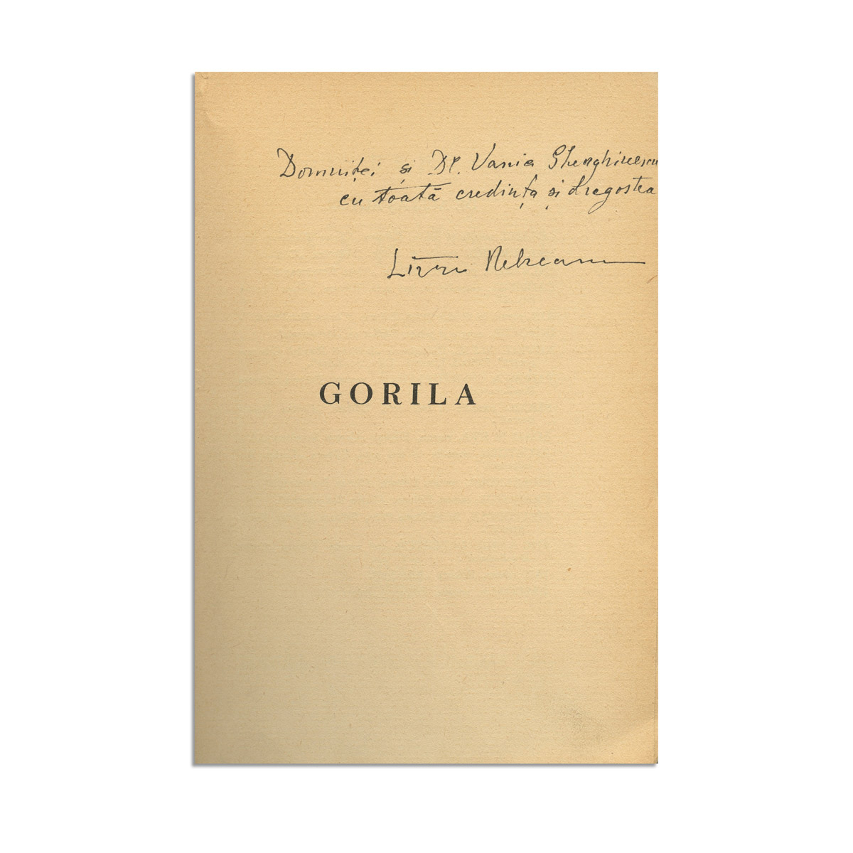 Liviu Rebreanu, Gorila, 1938, cu dedicație - imagine 4