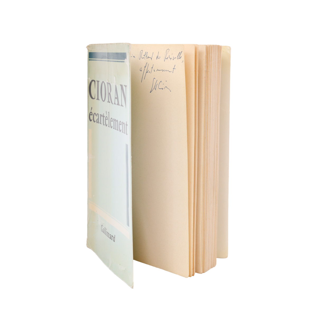 Emil Cioran, Écartèlement, 1979, cu dedicația autorului pentru Lucia Rolland de Renéville - imagine 2