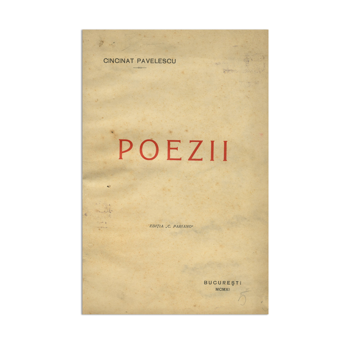 Cincinat Pavelescu, Poezii, 1911, cu dedicație pentru N. Pora - imagine 2