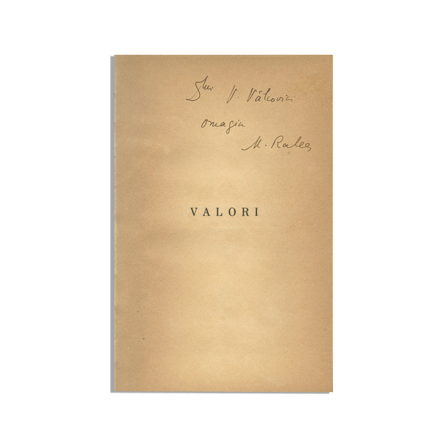 Mihai D. Ralea, Valori, 1935, exemplar bibliofil cu dedicație către Victor Vâlcovici - imagine 2