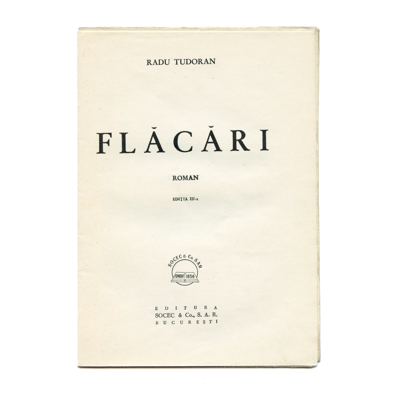 Radu Tudoran, Flăcări, exemplar bibliofil cu dedicație - imagine 3