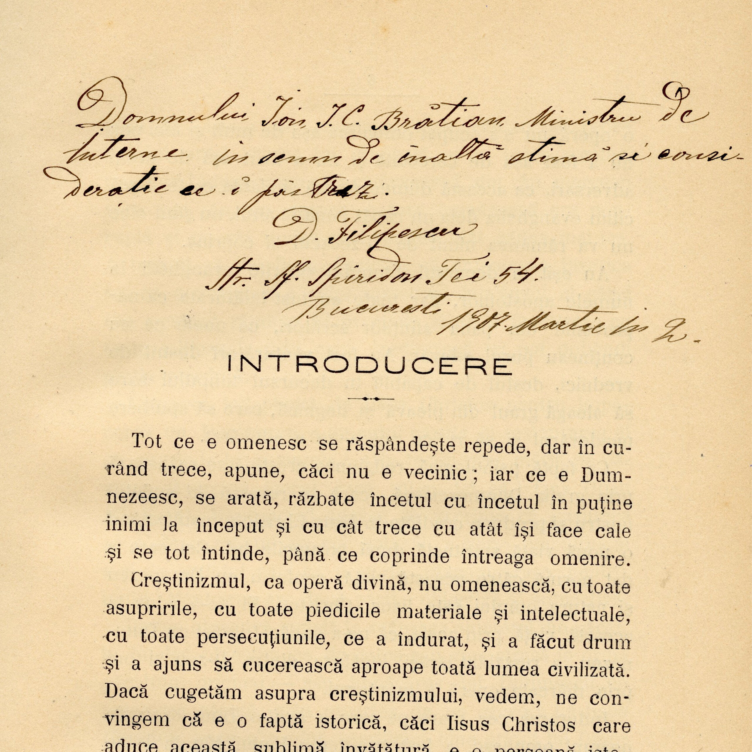 D. F. Filipescu, Dogma Soteriologică, cu dedicație către Ion I. C. Brătianu - imagine 4