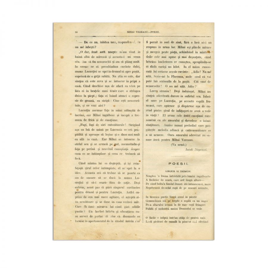 Publicația „Convorbiri Literare”, anul VII, 12 numere, 1 aprilie 1873 - 1 martie 1874, cu „Înger și Demon” și „Floare albastră” de M. Eminescu - imagine 3