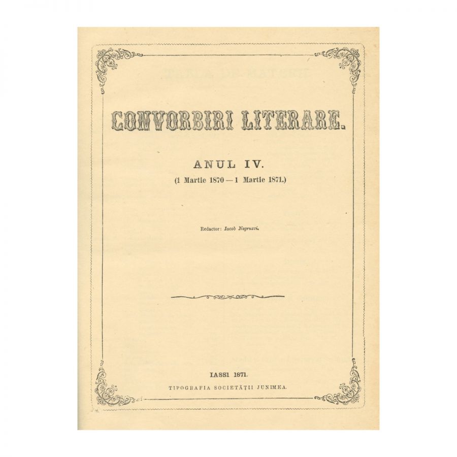 Debutul lui M. Eminescu în publicația „Convorbiri Literare”, anul IV, 1 martie 1870 - 1 martie 1871, cu „Epigonii”, „Venere și Madonă” de Mihai Eminescu - imagine 2