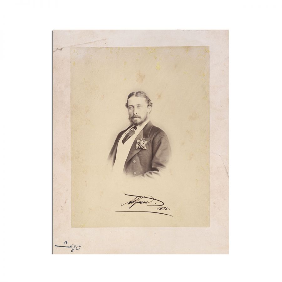 Părinții reginei Maria a României - Alfred Duce de Saxa-Coburg și Gotha și Maria Alexandrovna Ducesă, două fotografii de epocă, cu semnătură olografă - imagine 2