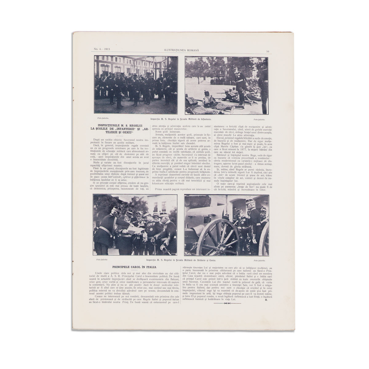 Publicația „Ilustrațiunea română”, An III, Nr. 4, „Inspecția M. S. Regelui la Școala Militară de Infanterie”, 1913 - imagine 2