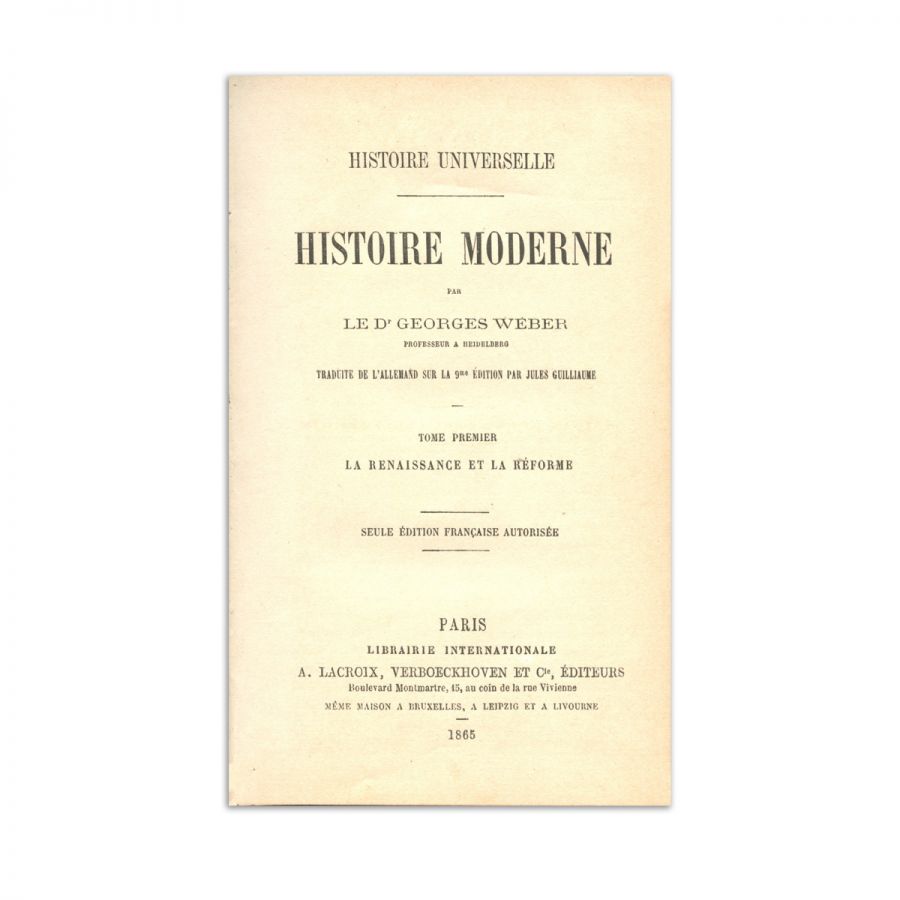 Histoire Universelle, Paris, Librairie Internationale, 1865 - 1868, 4 volume din biblioteca lui Mihai Eminescu, cu ex-librisul semnătură al lui Matei Eminescu - imagine 3