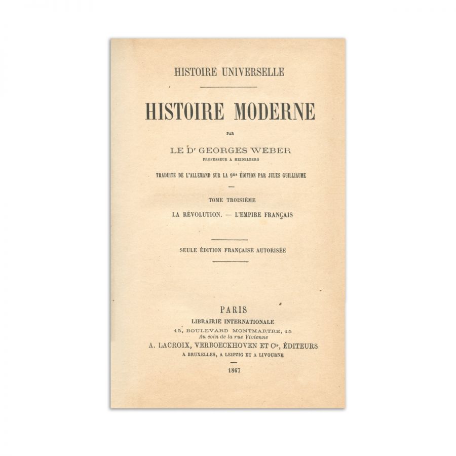 Histoire Universelle, Paris, Librairie Internationale, 1865 - 1868, 4 volume din biblioteca lui Mihai Eminescu, cu ex-librisul semnătură al lui Matei Eminescu - imagine 10