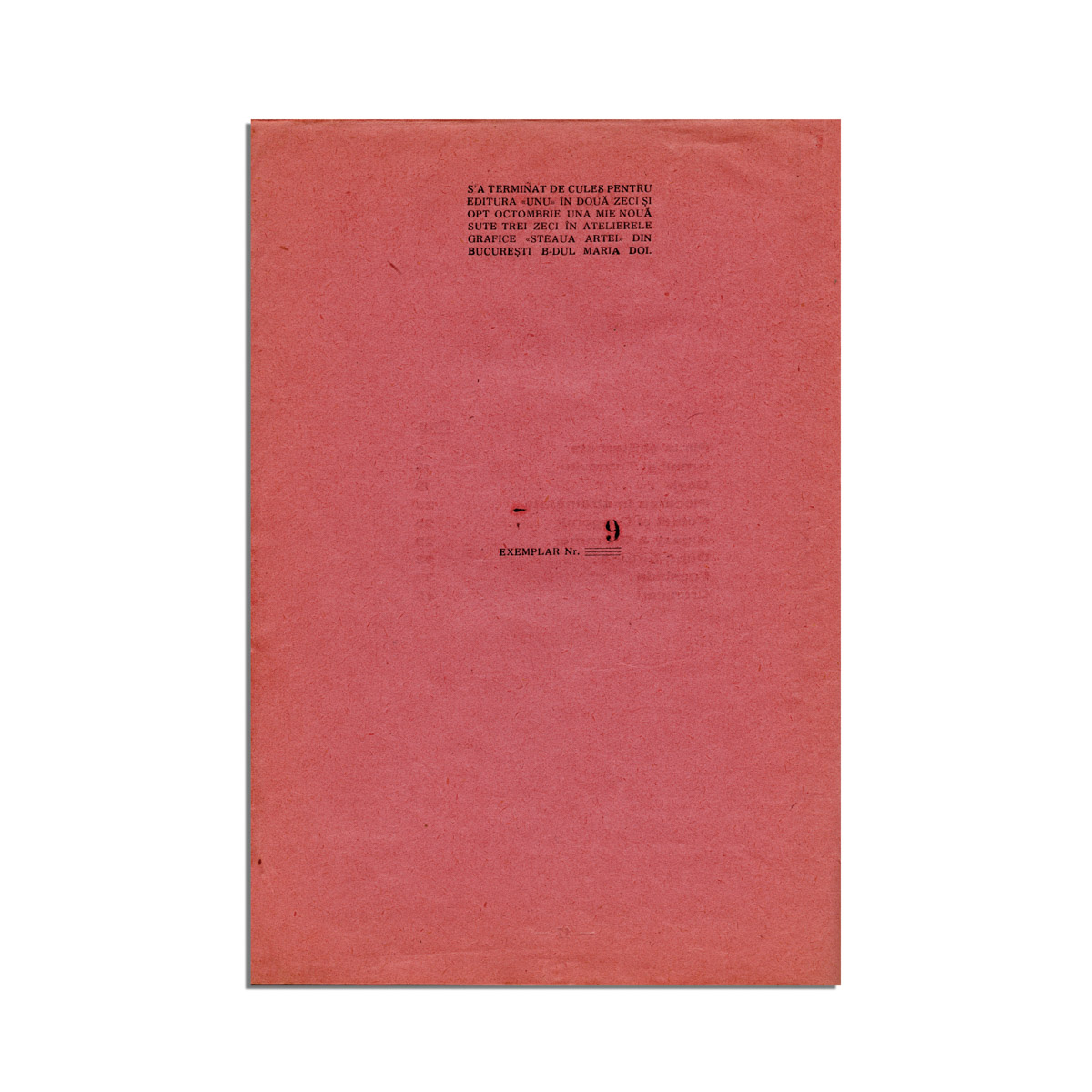 Urmuz, Urmuz, 1930, Colecția Editurii „UNU”, volum bibliofil - imagine 4