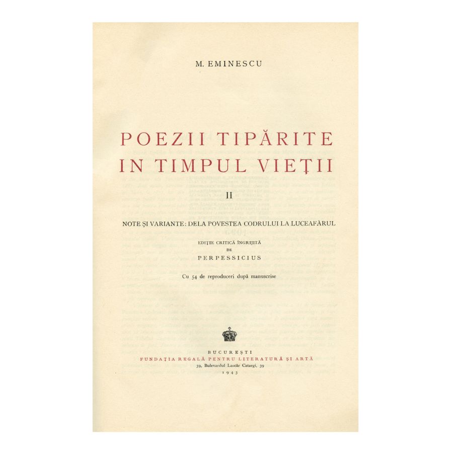 Mihai Eminescu, Opere, XVIII volume, ediția critică îngrijită de Perpessicius, cu dedicația criticului pentru Profesorul Petrescu Joița - imagine 4