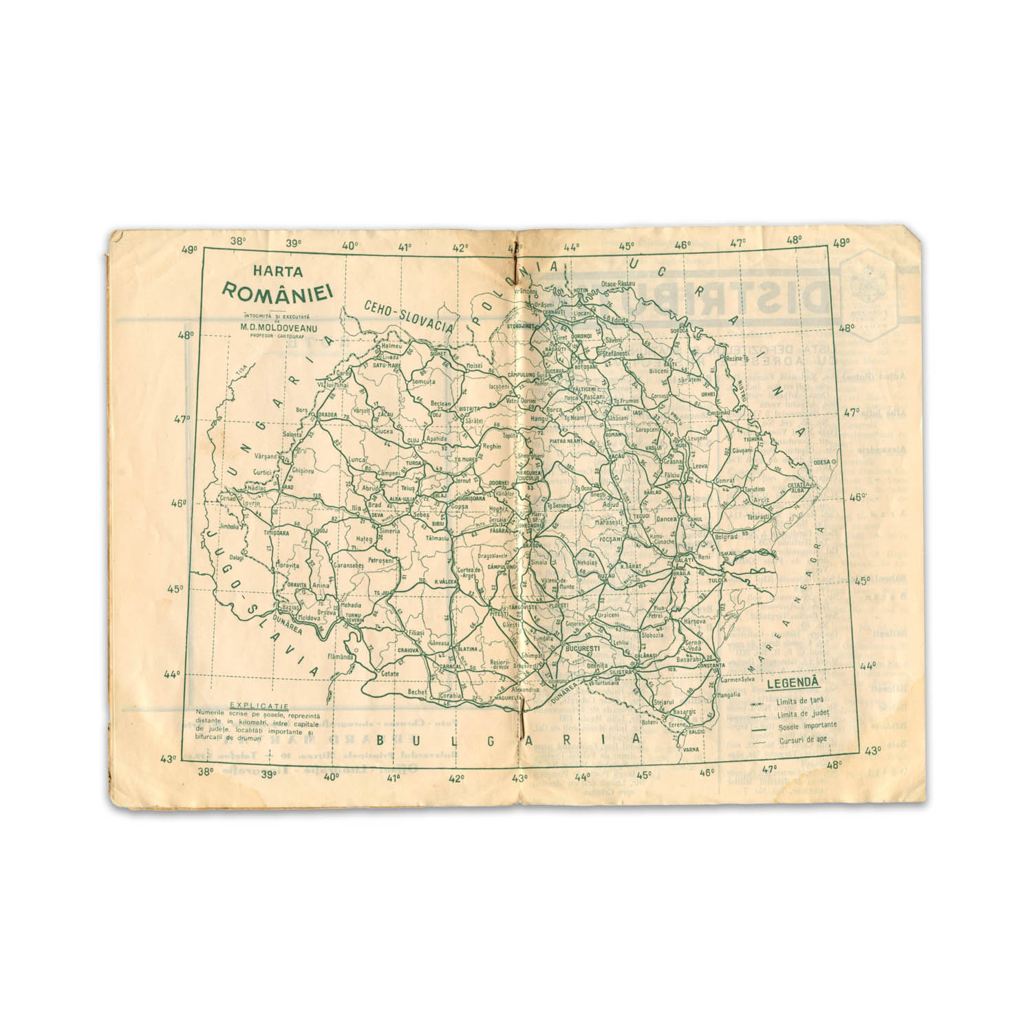 Harta României cu drumurile din țară, 1934, M. D. Moldoveanu - imagine 6