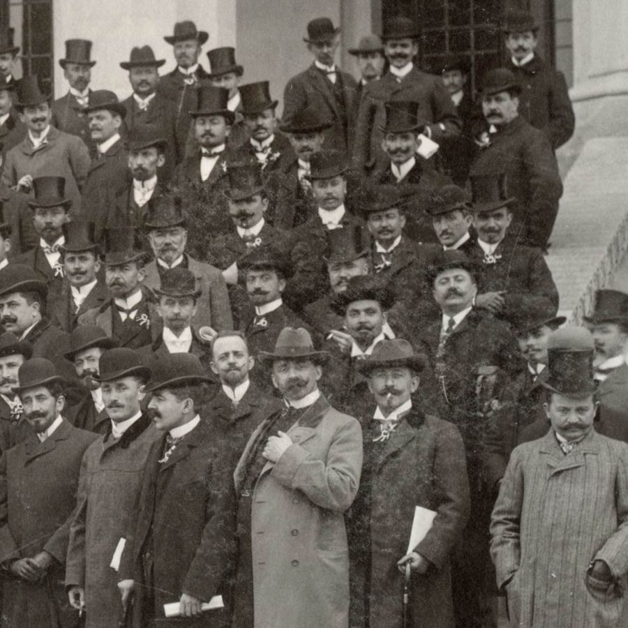 Anghel Saligny, Elie Radu și C.I. Istrati la Palatul Artelor, fotografie de mari dimensiuni, cca. 1906-1910 - imagine 4