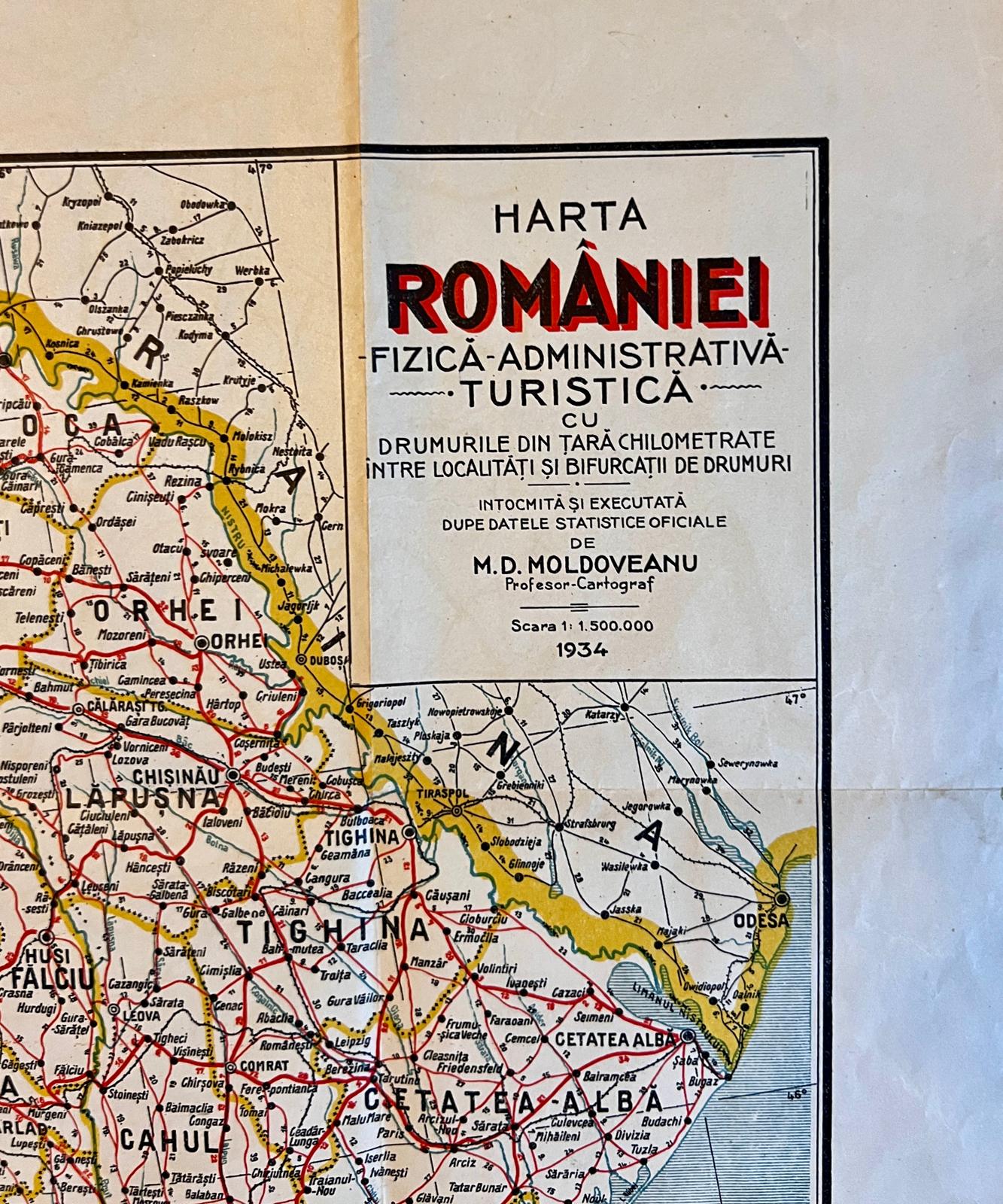 Harta României cu drumurile din țară, 1934, M. D. Moldoveanu - imagine 5