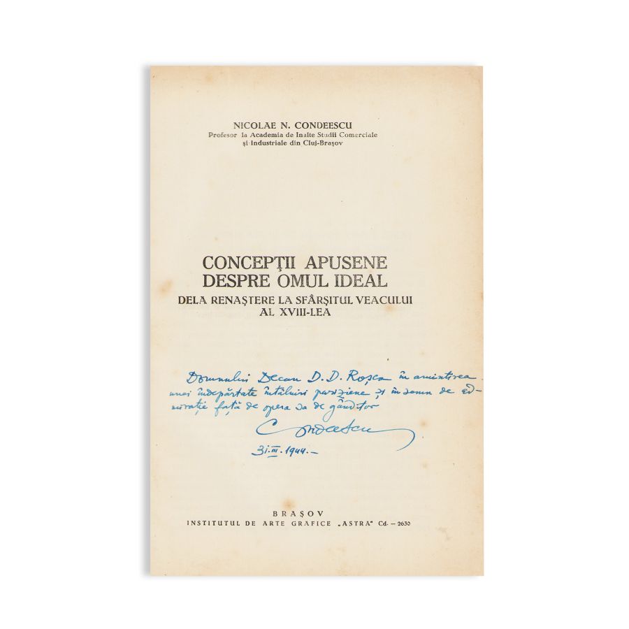 Dimitrie Macrea, Grigore Popa, Petre Hossu, Nicolae N. Condeescu, cinci volume, 1941-1944, cu dedicație pentru D. D. Roșca - imagine 5