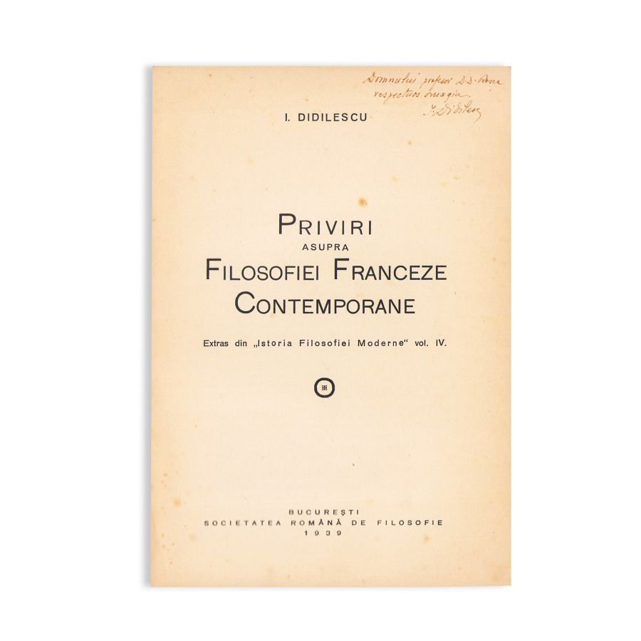 N. Bagdasar, Leon Diculescu, I. Didilescu, Dr. Nicolae Balca, patru volume cu dedicație pentru D. D. Roșca, 1939-1943 - imagine 4