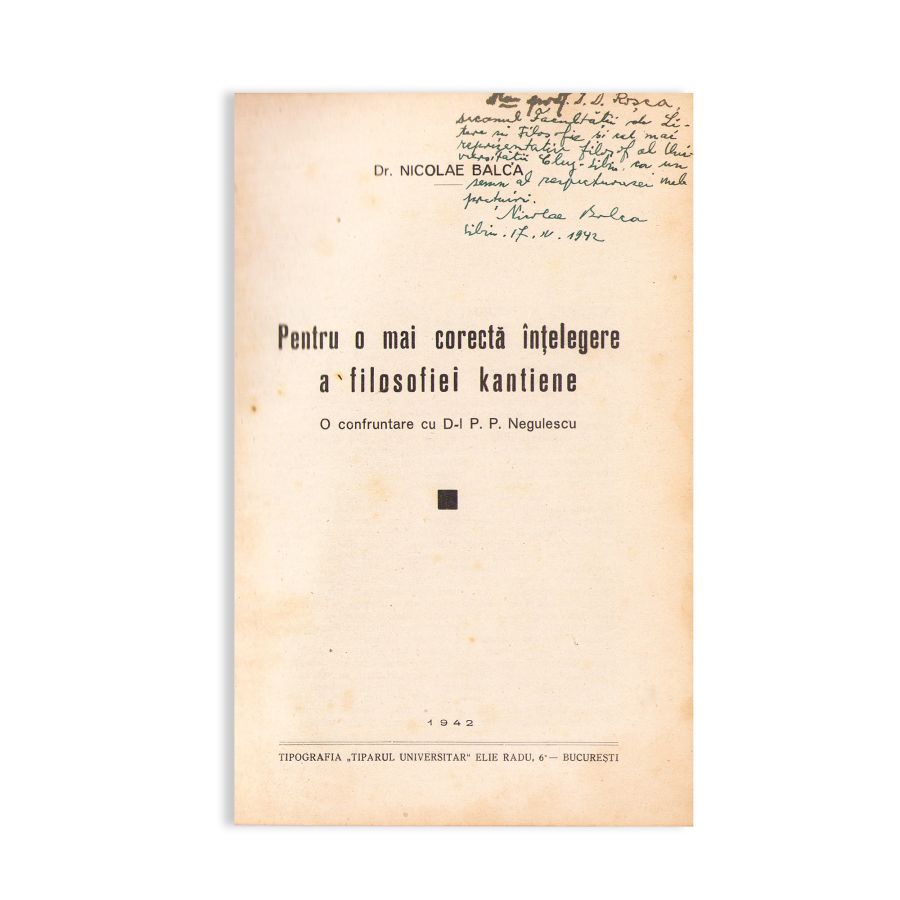 N. Bagdasar, Leon Diculescu, I. Didilescu, Dr. Nicolae Balca, patru volume cu dedicație pentru D. D. Roșca, 1939-1943 - imagine 2