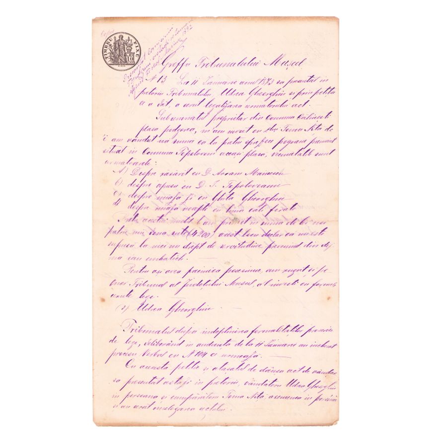 Documente privind vânzarea unor terenuri, 1873-1923 - Timbre fiscale 5 - 10 - 20 - 25 si 50 lei - imagine 6