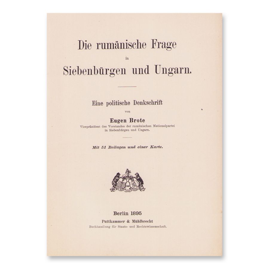 Eugen Brote, Chestiunea românească în Transilvania și Ungaria, 1895 - imagine 2