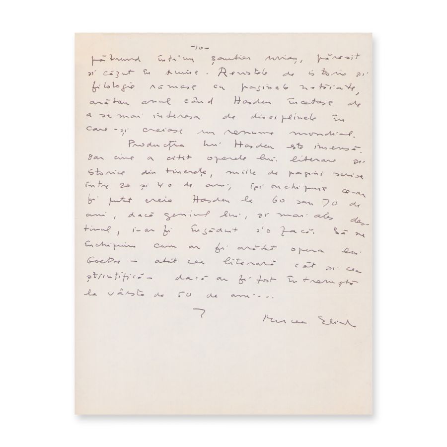 Mircea Eliade, scrisoare pentru Constantin Vișoianu + manuscrisul de 10 pagini „Hasdeu, basarabeanu” - imagine 5