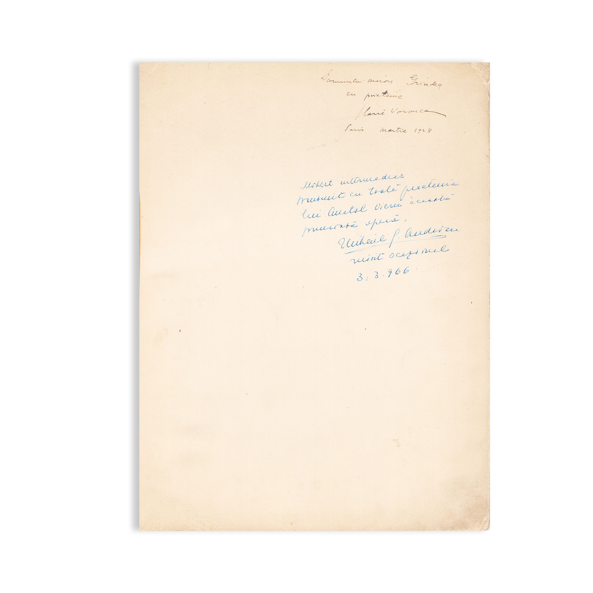 Ilarie Voronca, Colomba, 1927, exemplar numerotat cu dedicație pentru jurnalistul Miron Grindea - imagine 2