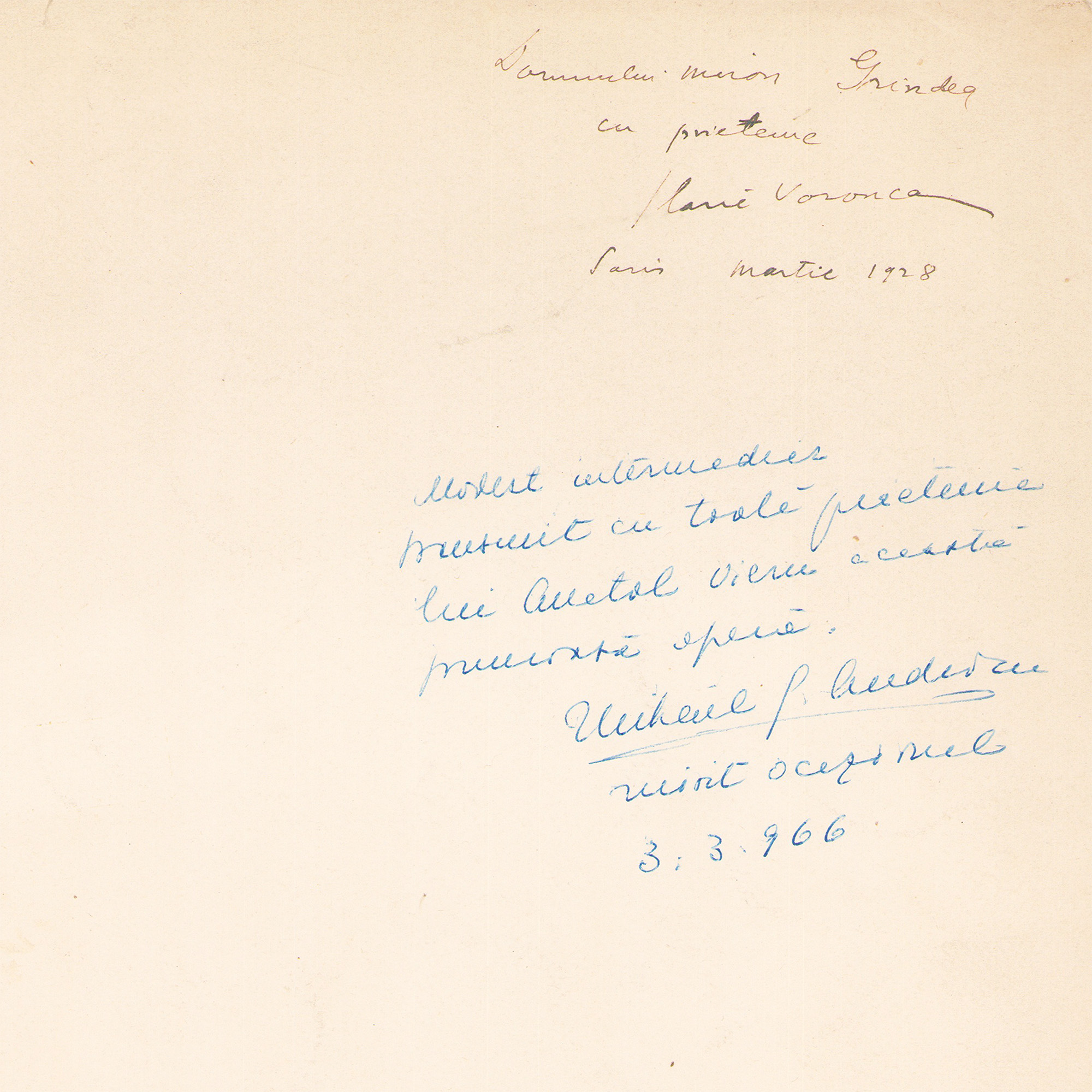 Ilarie Voronca, Colomba, 1927, exemplar numerotat cu dedicație pentru jurnalistul Miron Grindea - imagine 3
