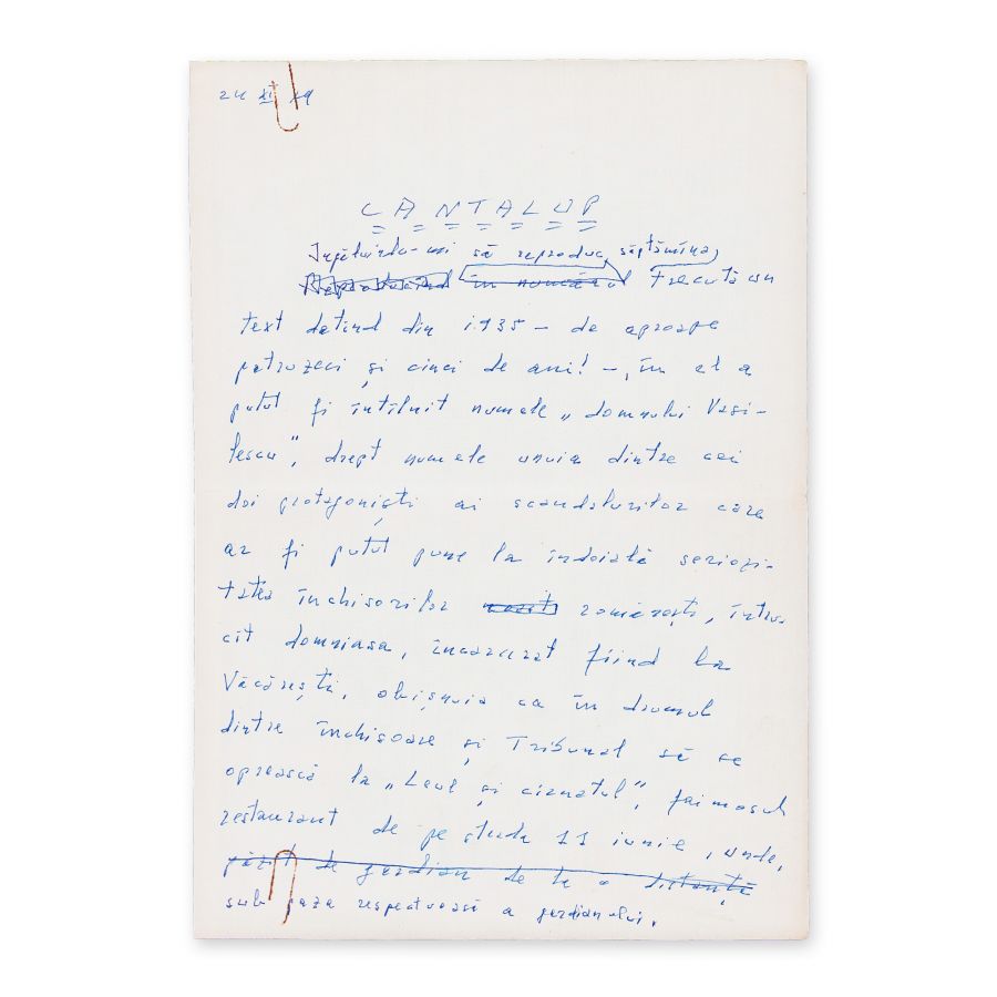 Geo Bogza, Cantalup, cinci file manuscris, 27.XI.1979 - imagine 2