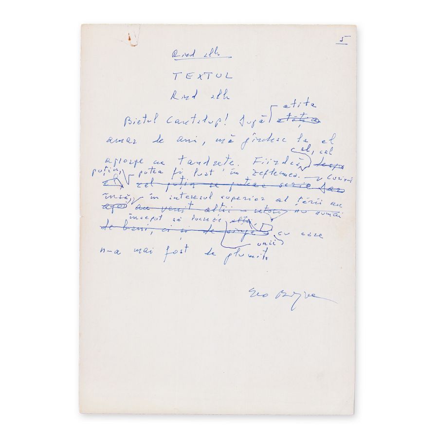 Geo Bogza, Cantalup, cinci file manuscris, 27.XI.1979 - imagine 5